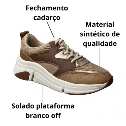Tênis Modare Feminino Bege Cadarço