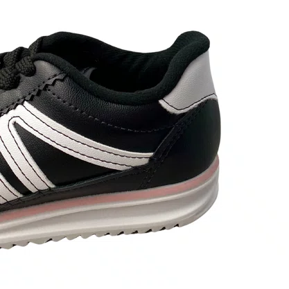 Tênis Molekinha Feminino Infantil Preto Cadarço 