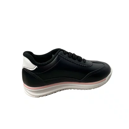Tênis Molekinha Feminino Infantil Preto Cadarço 