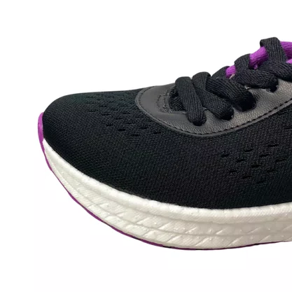 Tênis Molekinha Feminino Infantil Preto Fechamento Cadarço 