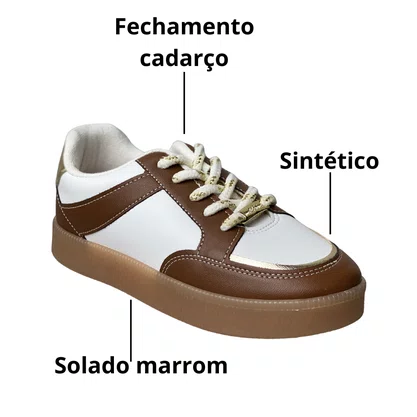 Tênis Molekinha Infantil Feminina Branco Cadarço 