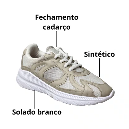 Tênis Molekinha Infantil Feminina Branco Cadarço