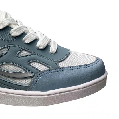 Tênis Molekinha Infantil Feminino Branco Azul Cadarço 