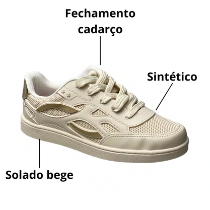Tênis Molekinha Infantil Feminino Branco Off Cadarço 