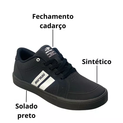 Tênis Mormaii Masculino Black Cadarço 