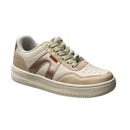 Tênis Ollie Feminino Bege Fechamento Cadarço