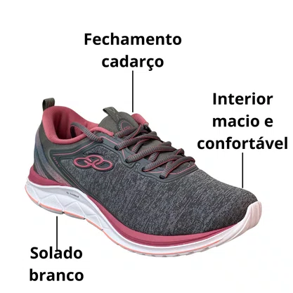 Tênis Olympikus Feminino Chumbo Day Cadarço 