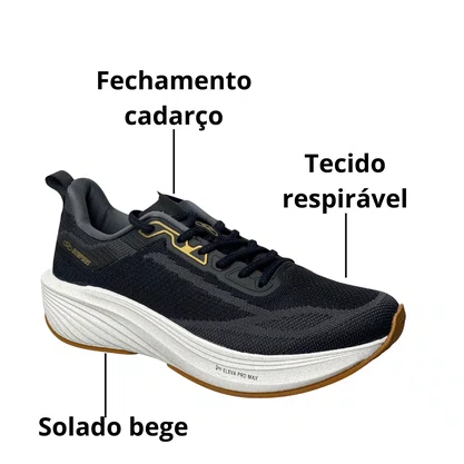 Tênis Olympikus Masculino Preto Cadarço 