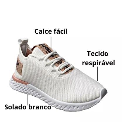Tênis Oneflip Feminino Branco Calce Fácil 