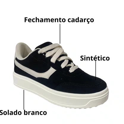 Tênis Oneflip Feminino Preto Cadarço 