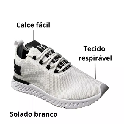 Tênis Oneflip Masculino Branco Calce Fácil 