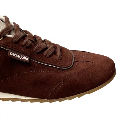 Tênis Petite Jolie Feminino Brown Cadarço 