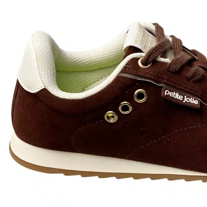 Tênis Petite Jolie Feminino Brown Cadarço 