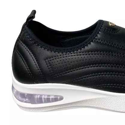 Tênis Piccadilly Feminino Preto Calce Fácil 