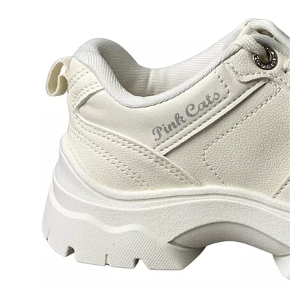 Tênis Pink Cats Infantil Feminino Cream Acompanha pingentes 