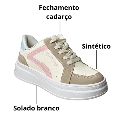 Tênis Pink Cats Infantil Feminino Macchiato Cadarço