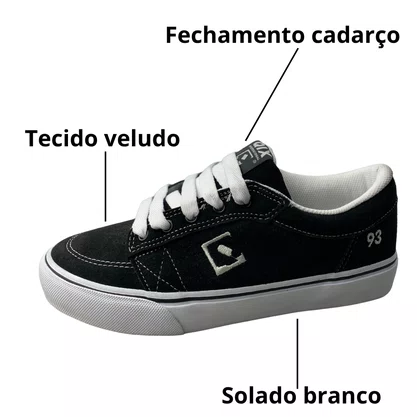 Tênis Qix Masculino Preto Ninety Three 