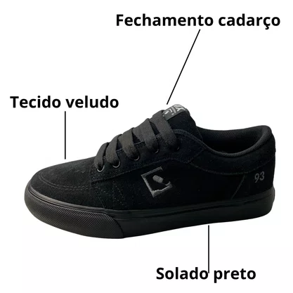Tênis Qix Masculino Preto Ninety Three 