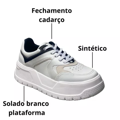 Tênis Ramarim Feminino Branco Cadarço 