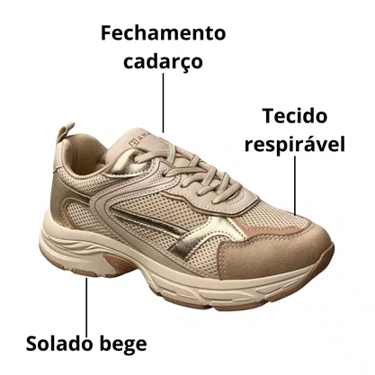 Tênis Ramarim Feminino Mocca Cadarço 