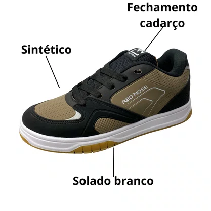 Tênis Red Nose Infantil Masculino Amendoa Fechamento Cadarço 