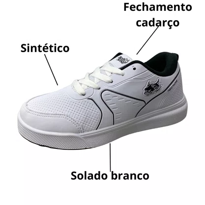 Tênis Red Nose Infantil Masculino Branco Fechamento Cadarço 