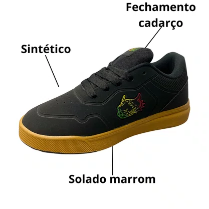 Tênis Red Nose Infantil Masculino Preto Fechamento Cadarço 