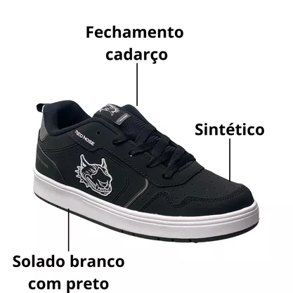 Tênis Red Nose Masculino Preto Cadarço 