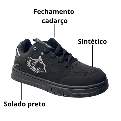 Tênis Red Nose Masculino Preto Cadarço 