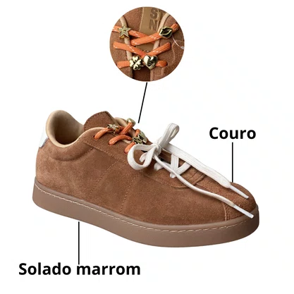 Tênis Santinelli Feminino Caramelo Acompanha Pingentes 