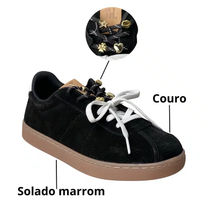Tênis Santinelli Feminino Preto Acompanha pingentes 