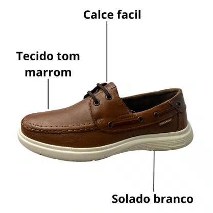 Mocassim Pegada Masculino Pinhão Calce Facil