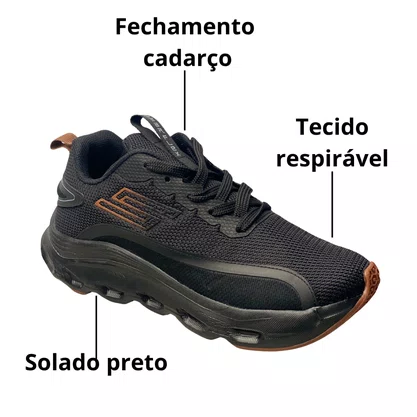 Tênis Star Flex Masculino Preto Cadarço 