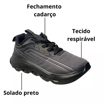 Tênis Star Flex Masculino Preto Cadarço