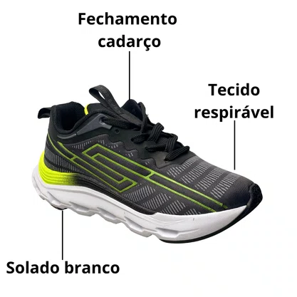 Tênis Star Flex Masculino Preto Cadarço 