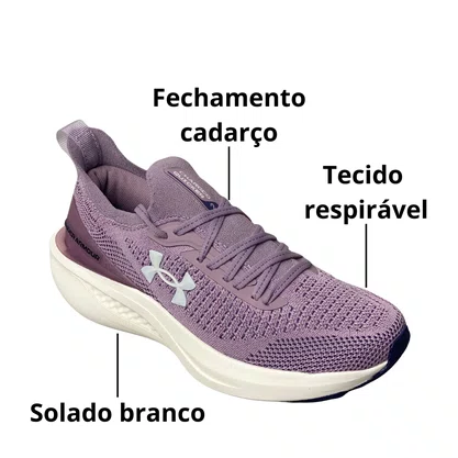 Tênis Under Armour Feminino Purple Cadarço 