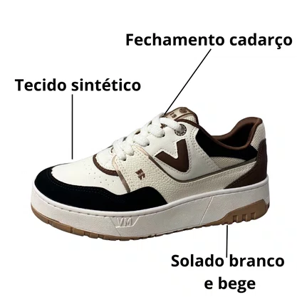Tênis Via Marte Feminino Milk Fechamento Cadarço 