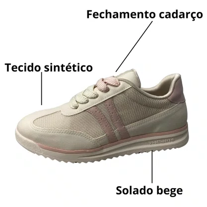 Tênis Via Marte Feminio Marfim Cadarço 