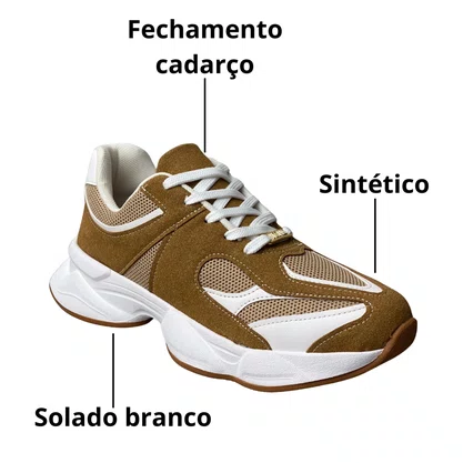 Tênis Vizzano Feminino Bege Cadarço 