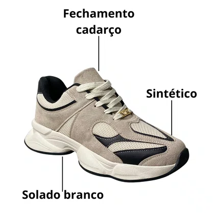 Tênis Vizzano Feminino Branco Off Cadarço 