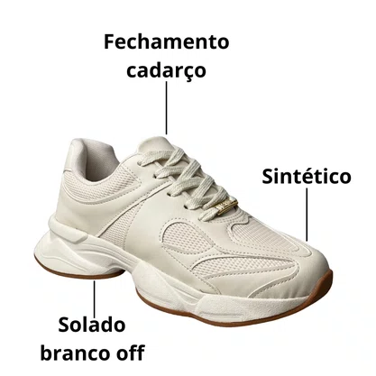 Tênis Vizzano Feminino Branco Off Cadarço 