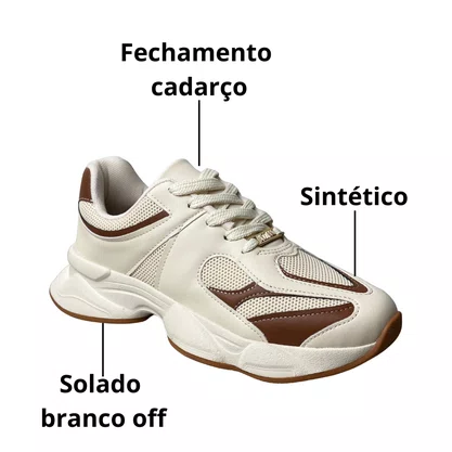 Tênis Vizzano Feminino Branco Off Cadarço 