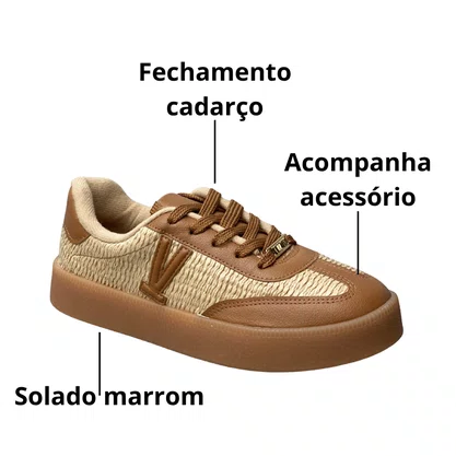 Tênis Vizzano Feminino Natural Cadarço 