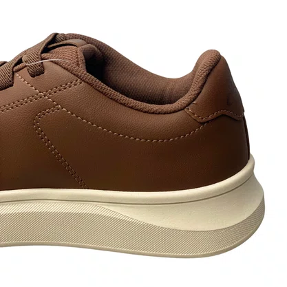 Tênis West Coast Masculino Camel Calce Fácil 