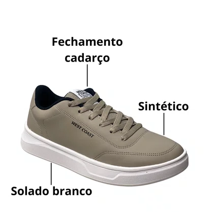 Tênis West Coast Masculino Rock Cadarço 