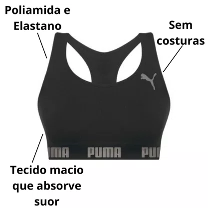 Top Puma Sem Costura Preto