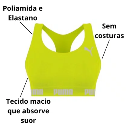 Top Puma Sem Costura Verde Neon