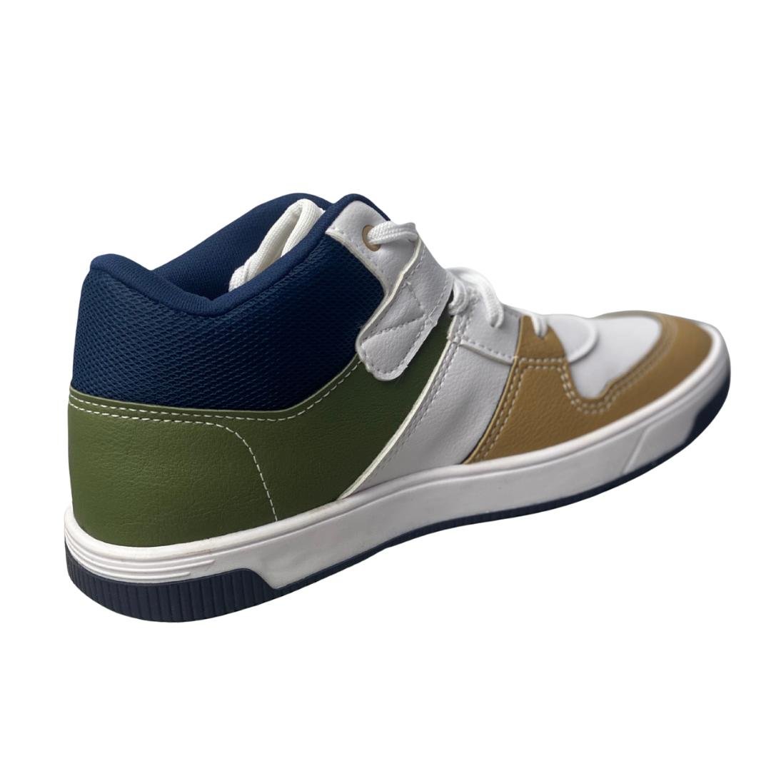 Tênis Bota Kidy Infantil Branco Multicolor Fechamento Cadarço 