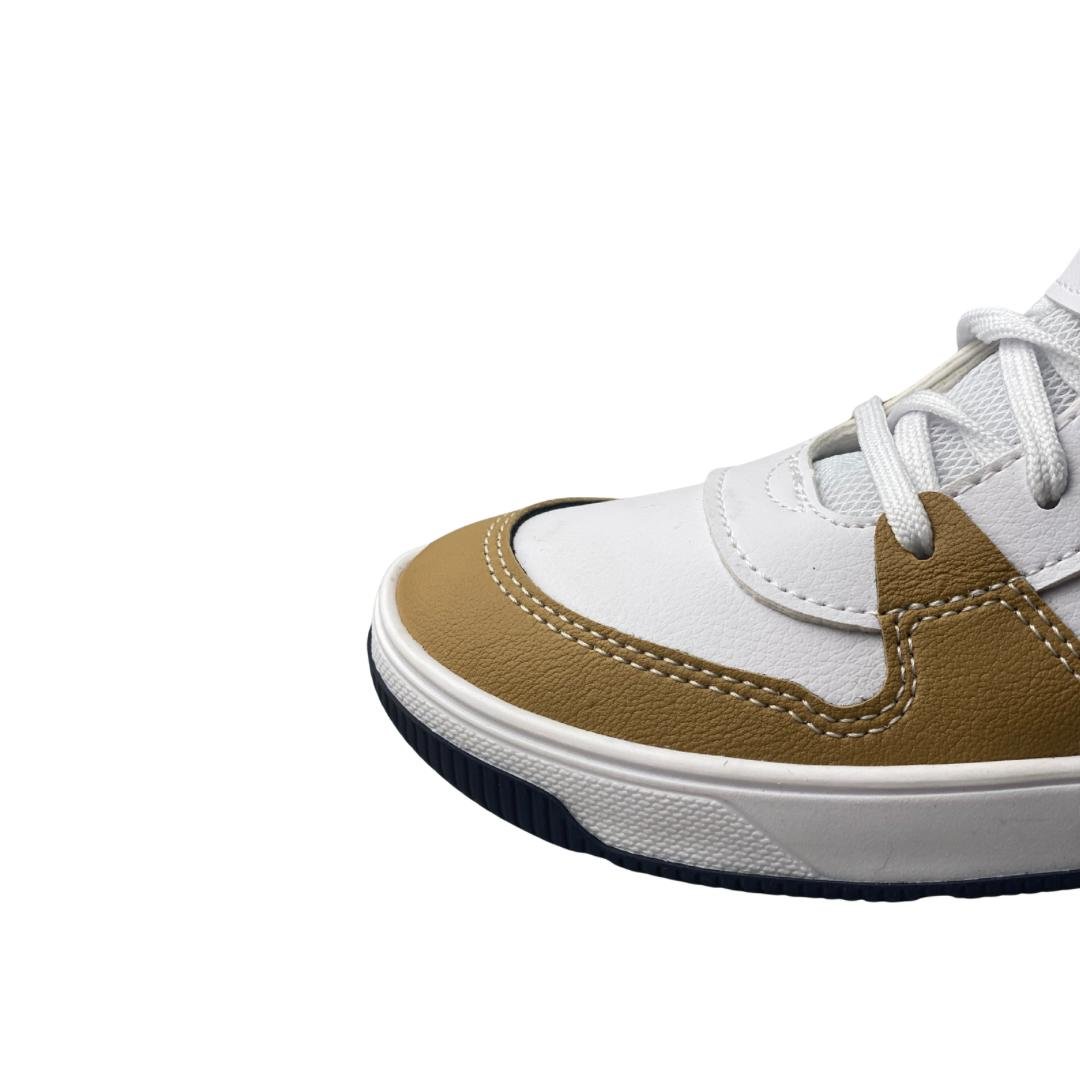 Tênis Bota Kidy Infantil Branco Multicolor Fechamento Cadarço 