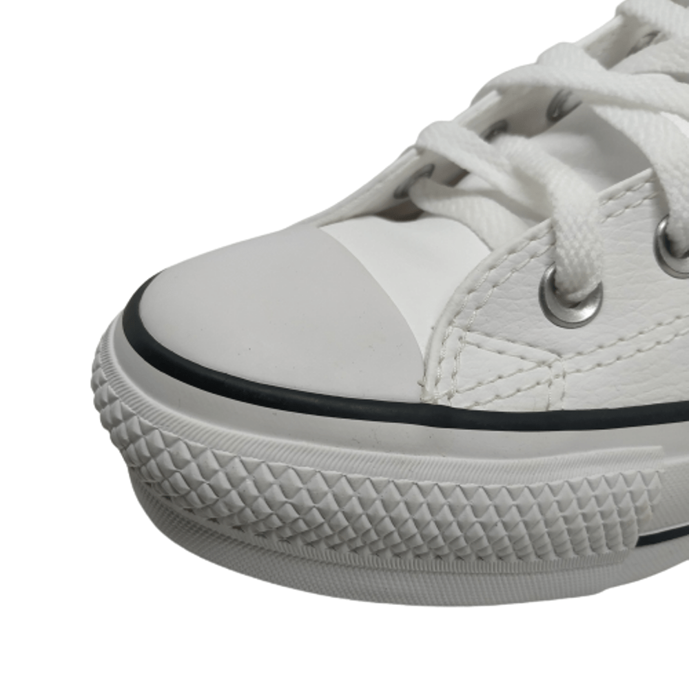 All star plataforma feminino branco couro linha preta